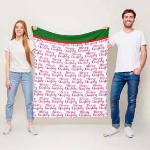 kersttypografie fleece deken