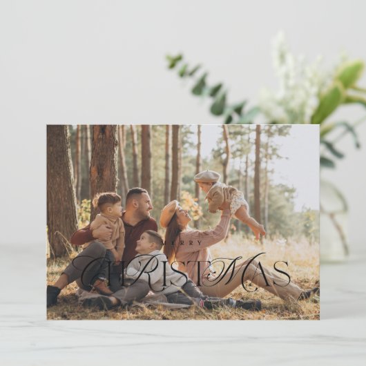 Kersttypografie Fotokaart Kaart (Staand voorkant)