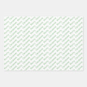 Kersttypografie groen en wit inpakpapier vel (Voorkant 2)