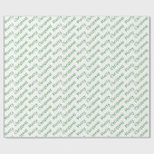Kersttypografie Groen op wit omslagpapier Cadeaupapier (Vlak)