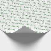 Kersttypografie Groen op wit omslagpapier Cadeaupapier (Hoek)