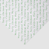 Kersttypografie Groen op witboek Tissuepapier (Detail)