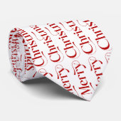 Kersttypografie in het rood en wit stropdas (Opgerold)