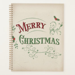 Kersttypografie in vintage stijl planner