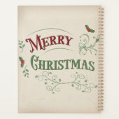 Kersttypografie in vintage stijl planner (Achterkant)