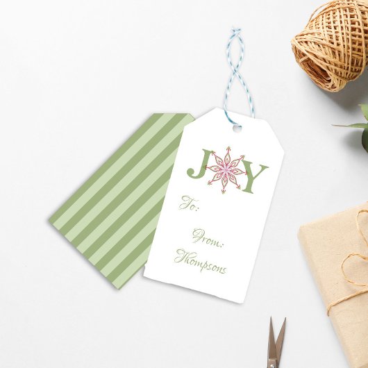 kersttypografie Joy Snowflake Holiday van Cadeaulabel