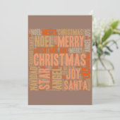kersttypografie kaart (Staand voorkant)