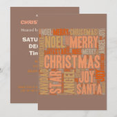 kersttypografie kaart (Voorkant / Achterkant)