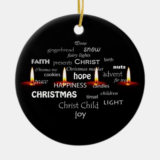 kersttypografie keramisch ornament (Voorkant)