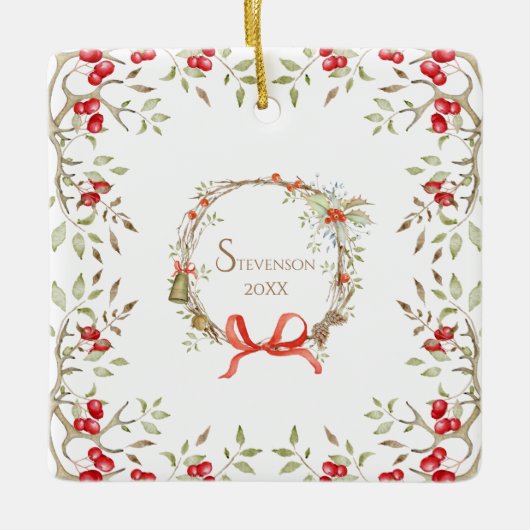  kersttypografie keramisch ornament (Voorkant)