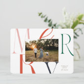 Kersttypografie kerstkaart (Staand voorkant)