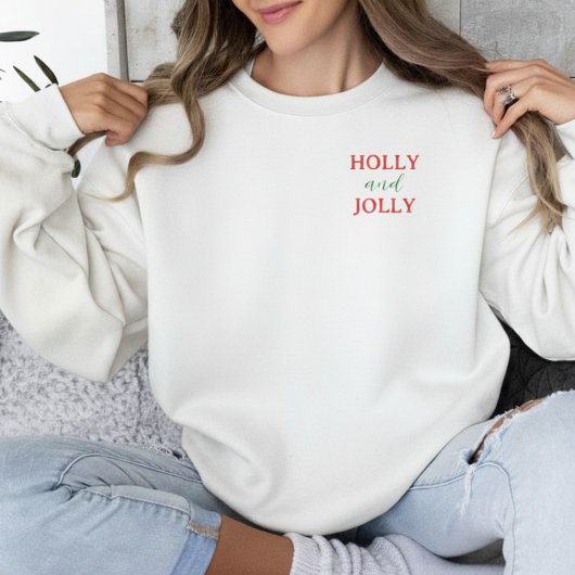 Kersttypografie met hulst en vrolijkheid trui