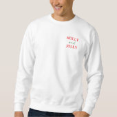 Kersttypografie met hulst en vrolijkheid trui (Voorkant)