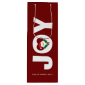 Kersttypografie met Sinterklaas & Hulstbessen Kers Wijn Cadeautas (Voorkant)
