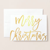 Kersttypografie met vet script en foto folie kaarten (Voorkant met envelop)