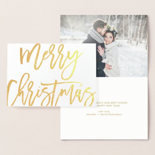 Kersttypografie met vet script en foto folie kaarten (Display)