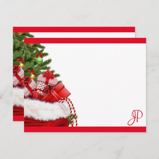 Kersttypografie Monogram Sjabloon (Voorkant / Achterkant)