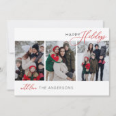 Kersttypografie Multi-foto Kerstkaart (Voorkant)