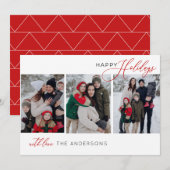 Kersttypografie Multi-foto Kerstkaart (Voorkant / Achterkant)