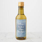 kersttypografie Pas het blauwe land aan Wijn Etiket (Voorkant)