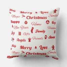 Kersttypografie Pillow Kussen