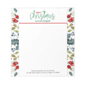 kersttypografie, rode bessen met groen heilig notitieblok (Voorkant)