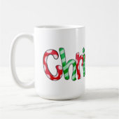 Kersttypografie Rode groene feestkoffie-Mok Koffiemok (Links)