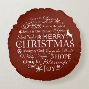 Kersttypografie Rond Kussen