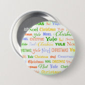Kersttypografie Ronde Button 7,6 Cm (Voorkant /achterkant)