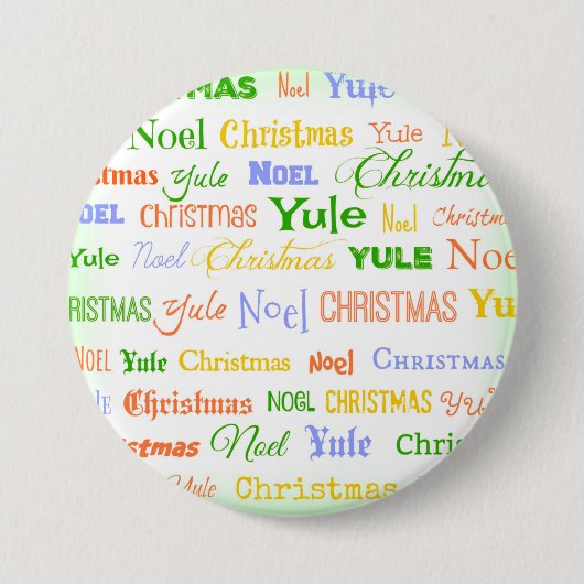 Kersttypografie Ronde Button 7,6 Cm (Voorkant)