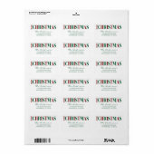 Kersttypografie Rood en Groen Etiket (Full Sheet)