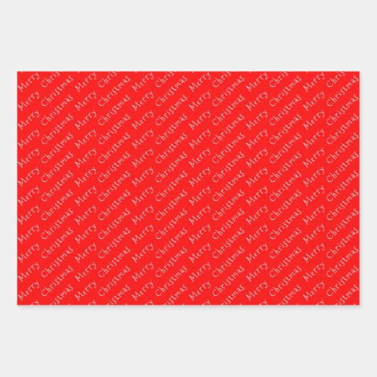 Kersttypografie Rood en wit omslagpapier Inpakpapier Vel (Voorkant 3)