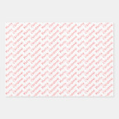 Kersttypografie Rood en wit omslagpapier Inpakpapier Vel (Voorkant 2)