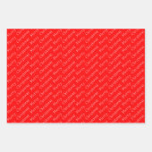 Kersttypografie Rood en wit omslagpapier Inpakpapier Vel (Voorkant)