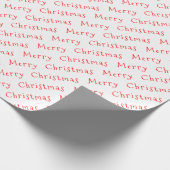 Kersttypografie Rood op wit omslagpapier Cadeaupapier (Hoek)