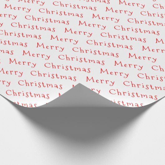 Kersttypografie Rood op wit omslagpapier Cadeaupapier (Hoek)