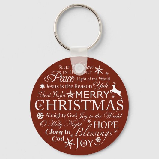 Kersttypografie Sleutelhanger (Voorkant)