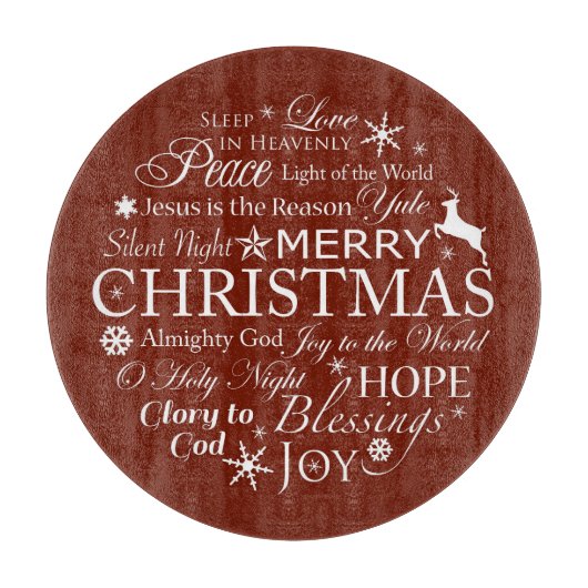 Kersttypografie Snijplank (Voorkant)