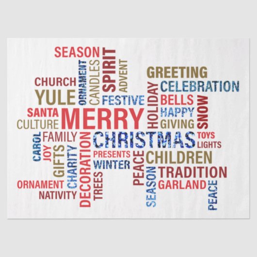 kersttypografie tissuepapier (Voorkant)