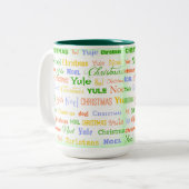 kersttypografie tweekleurige koffiemok (Voorkant links)