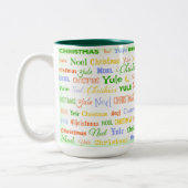 kersttypografie tweekleurige koffiemok (Links)