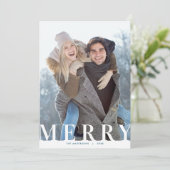 Kersttypografie Verticale Foto Kerstmis Feestdagenkaart (Staand voorkant)