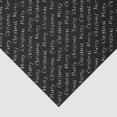 Kersttypografie White op Black Tissue Paper Tissuepapier (Detail)