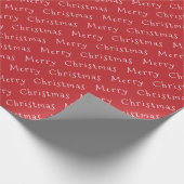 Kersttypografie White op Dark Red Cadeaupapier (Hoek)