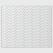 Kersttypografie zwart op wit omslagpapier cadeaupapier (Vlak)