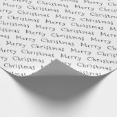 Kersttypografie zwart op wit omslagpapier cadeaupapier (Hoek)