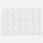 Kersttypografie zwart-wit inpakpapier vel (Voorkant 3)