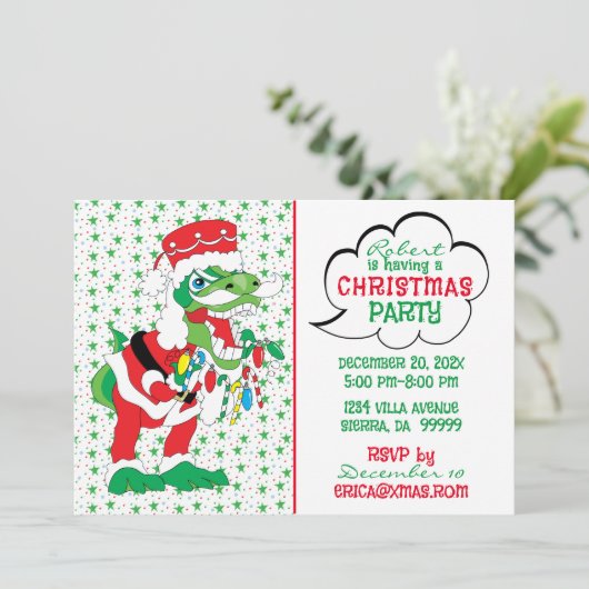 kersttySantaSaurus Kaart (Staand voorkant)