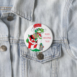 kersttySantaSaurus Ronde Button 7,6 Cm