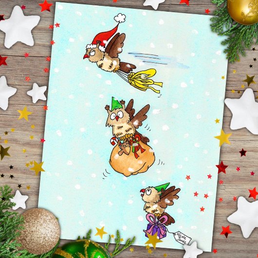 Kerstuil Briefkaart